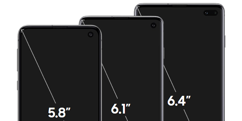 Samsung S10 Size comparison